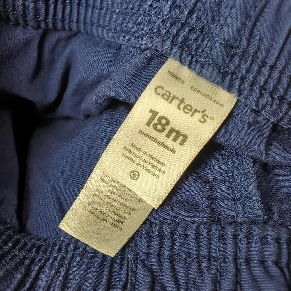 Carter's Baby Toddler Boy 18m Blue Cotton Casual Summer Outfit - Picture 5 of 9